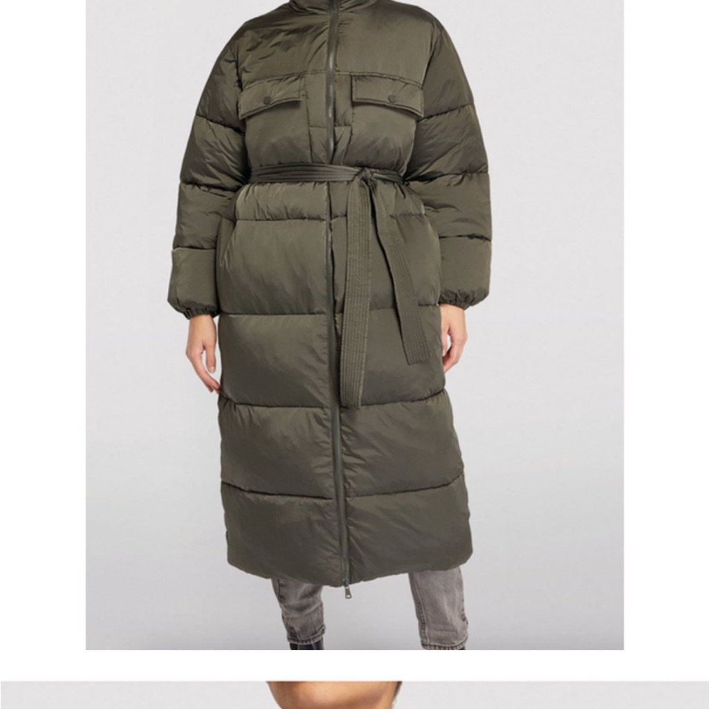 Good American Puffer Coat Longline Belted Puffer Size Xs Nwt
